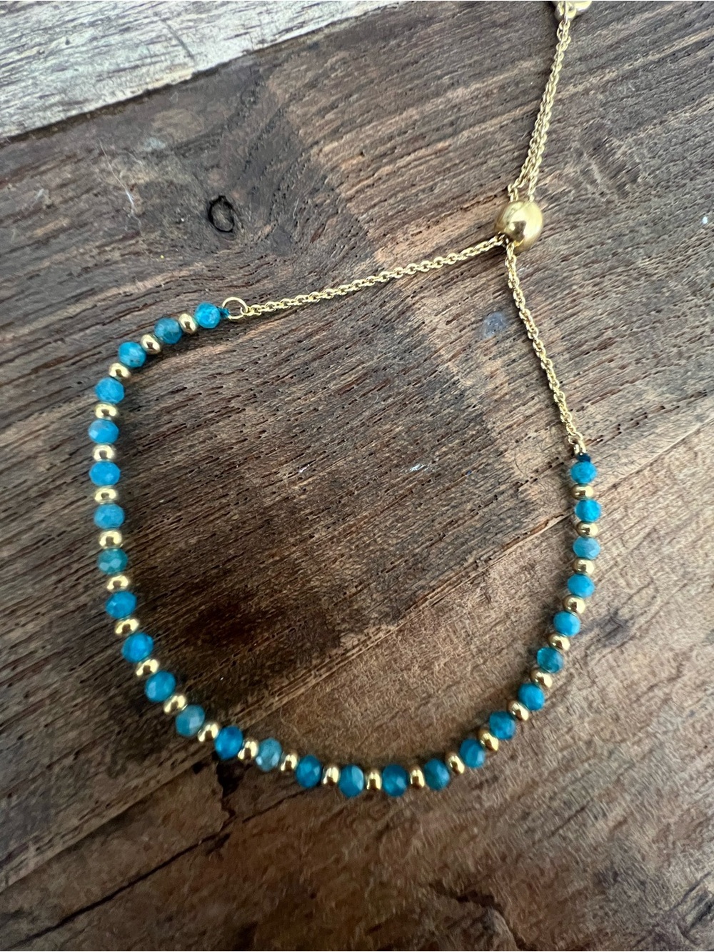 Gorjana Power Gemstone Beaded Apatite Adjustable Bracelet - Picture 2 of 4